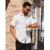 COOFANDY Mens Short Sleeve Dress Shirts Stretch Wrinkle Free Button Down Shirt Casual Summer Top(White)