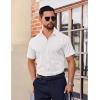 COOFANDY Mens Short Sleeve Dress Shirts Stretch Wrinkle Free Button Down Shirt Casual Summer Top(White)