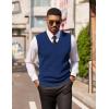 COOFANDY Men’s Sleeveless Sweater Vest Lightweight V-Neck Cotton Vest Pullover(Denim Blue)