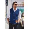 COOFANDY Men’s Sleeveless Sweater Vest Lightweight V-Neck Cotton Vest Pullover(Denim Blue)