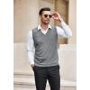 COOFANDY Men’s Sleeveless Sweater Vest Lightweight V-Neck Cotton Vest Pullover(Gray)