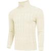 COOFANDY Men’s Slim Fit Turtleneck Sweater Casual Twisted Knitted Pullover Sweaters(Apricot)