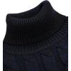 COOFANDY Men’s Slim Fit Turtleneck Sweater Casual Twisted Knitted Pullover Sweaters(Black and Navy Blue)