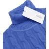 COOFANDY Men’s Slim Fit Turtleneck Sweater Casual Twisted Knitted Pullover Sweaters(Blue)