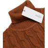 COOFANDY Men’s Slim Fit Turtleneck Sweater Casual Twisted Knitted Pullover Sweaters(Brown)