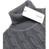 COOFANDY Men’s Slim Fit Turtleneck Sweater Casual Twisted Knitted Pullover Sweaters(Dark Gray)