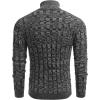 COOFANDY Men’s Slim Fit Turtleneck Sweater Casual Twisted Knitted Pullover Sweaters(Dark Gray and Light Gray)
