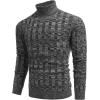 COOFANDY Men’s Slim Fit Turtleneck Sweater Casual Twisted Knitted Pullover Sweaters(Dark Gray and Light Gray)