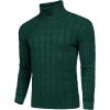 COOFANDY Men’s Slim Fit Turtleneck Sweater Casual Twisted Knitted Pullover Sweaters(Green)
