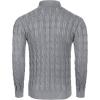 COOFANDY Men’s Slim Fit Turtleneck Sweater Casual Twisted Knitted Pullover Sweaters(Grey)