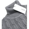 COOFANDY Men’s Slim Fit Turtleneck Sweater Casual Twisted Knitted Pullover Sweaters(Grey)
