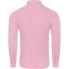 COOFANDY Men’s Slim Fit Turtleneck Sweater Casual Twisted Knitted Pullover Sweaters(Light Pink)