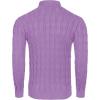 COOFANDY Men’s Slim Fit Turtleneck Sweater Casual Twisted Knitted Pullover Sweaters(Light Purple)