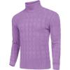 COOFANDY Men’s Slim Fit Turtleneck Sweater Casual Twisted Knitted Pullover Sweaters(Light Purple)