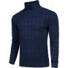 COOFANDY Men’s Slim Fit Turtleneck Sweater Casual Twisted Knitted Pullover Sweaters(Navy Blue)