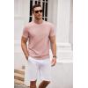 COOFANDY Men’s T Shirt Short Sleeve Classic Crew Neck T-Shirt Casual Summer Basic Tee Shirts(Light Pink)