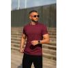 COOFANDY Men’s T Shirt Short Sleeve Classic Crew Neck T-Shirt Casual Summer Basic Tee Shirts(Wine Red)