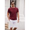 COOFANDY Men’s T Shirt Short Sleeve Classic Crew Neck T-Shirt Casual Summer Basic Tee Shirts(Wine Red)