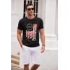 COOFANDY Men’s T Shirt Short Sleeve Classic Crew Neck T-Shirt Casual Summer Basic Tee Shirts(Y- Black Red White Flag)