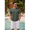 COOFANDY Men’s T Shirt Short Sleeve Classic Crew Neck T-Shirt Casual Summer Basic Tee Shirts(Y-black/Army Green-2 Pack)