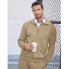 COOFANDY Men’s Tracksuits Casual Sweatsuit 2 Piece Full Zip Athletic Jogging Suit Sets Sport Sweat Suit(Khaki)