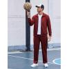 COOFANDY Men’s Tracksuits Casual Sweatsuit 2 Piece Full Zip Athletic Jogging Suit Sets Sport Sweat Suit(Wine Red)