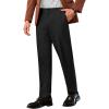 COOFANDY Men Classic Fit Dress Pant Casual Flat Front Pant Expandable Waist Suit Pant(A-black)