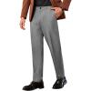 COOFANDY Men Classic Fit Dress Pant Casual Flat Front Pant Expandable Waist Suit Pant(A-dark Grey Heather)