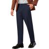 COOFANDY Men Classic Fit Dress Pant Casual Flat Front Pant Expandable Waist Suit Pant(A-navy Blue)