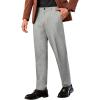 COOFANDY Men Classic Fit Dress Pant Casual Flat Front Pant Expandable Waist Suit Pant(Light Grey Heather)