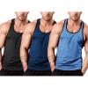 COOFANDY Men’s 3 Pack Gym Tank Tops Y-Back Workout Muscle Tee Sleeveless Fitness Bodybuilding T Shirts(Black/Blue/Navy Blue)
