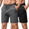 COOFANDY Men’s Athletic Running Shorts 7″ Quick Dry Lightweight Workout Gym Basketball Hiking Shorts with Pockets(2 Pack: Black/Dark Grey)