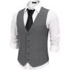 COOFANDY Men’s Business Suit Vests Slim Fit Formal Dress Waistcoat Groomsman Vest For Wedding(Charcoal Gray)