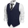 COOFANDY Men’s Casual Business Vests Lightweight Waistcoat Slim Fit Suit Vest(Dark Blue)