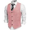 COOFANDY Men’s Casual Business Vests Lightweight Waistcoat Slim Fit Suit Vest(Pink)