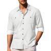 COOFANDY Mens Casual Button Down Shirts Long Sleeve Wrinkle Free Untucked Dress Shirts(White)