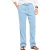 COOFANDY Men’s Casual Linen Summer Beach Pants Lightweight Drawstring Elastic Waist Yoga Trousers(Light Blue)