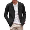 COOFANDY Men’s Casual Shirt Jacket Long Sleeve Button Down Overshirt Lightweight Shacket with Pockets(Black)