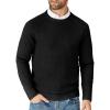 COOFANDY Men’s Crewneck Sweater Casual Dress Pullover Sweaters Slim Fit Lightweight Long Sleeve Raglan Sweaters(Black)