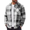 COOFANDY Mens Flannel Shirts Long Sleeve Lightweight Plaid Shirt Casual Button Down Shirts Jacket(Black)