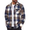 COOFANDY Mens Flannel Shirts Long Sleeve Lightweight Plaid Shirt Casual Button Down Shirts Jacket(Blue Plaid)