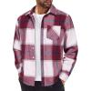 COOFANDY Mens Flannel Shirts Long Sleeve Lightweight Plaid Shirt Casual Button Down Shirts Jacket(Red White)