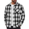 COOFANDY Mens Flannel Shirts Long Sleeve Lightweight Plaid Shirt Casual Button Down Shirts Jacket(White Black)