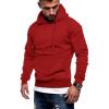 COOFANDY Mens Hoodie Casual Drawstring Athletic Hoodies Hooded Pullover Sweatshirts with Pocket(Wine Red)