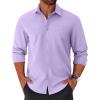 COOFANDY Mens Long Sleeve Button Down Shirts Casual Untucked Shirts for Men Dress Shirts Beach Wedding Shirts(Lavender)