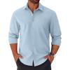 COOFANDY Mens Long Sleeve Button Down Shirts Casual Untucked Shirts for Men Dress Shirts Beach Wedding Shirts(Light Blue)