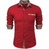 COOFANDY Men’s Long Sleeve Dress Shirt Plaid Collar Casual Button Down Shirts(Red)