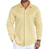 COOFANDY Mens Long Sleeve Wrinkle Free Shirts Casual Button Down Shirt Stretch Dress Shirt(Light Khaki)