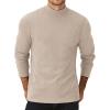 COOFANDY Men’s Mock Turtleneck Sweater Long Sleeve Half Neck Pullover Thermal Casual Ribbed High Neck Pullover Sweater(Beige)