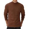 COOFANDY Men’s Mock Turtleneck Sweater Long Sleeve Half Neck Pullover Thermal Casual Ribbed High Neck Pullover Sweater(Brown)